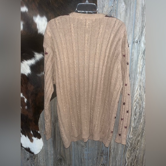 Jantzen hand embroidered button front long sleeve brown cardigan size 1X - Picture 7 of 7